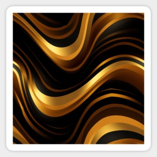 Golden Harmony: Abstract Stripes in Luxe Gold Sticker